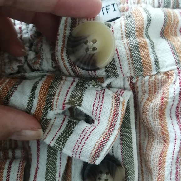 Urban Outfitters Carson Linen Blend Button Up Striped Midi Skirt Medium - Picture 13 of 16